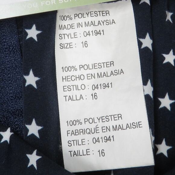 1980s Vintage Americana Navy Blue Star Pattern A-Line Mini Skirt Medium 28" - Picture 5 of 6